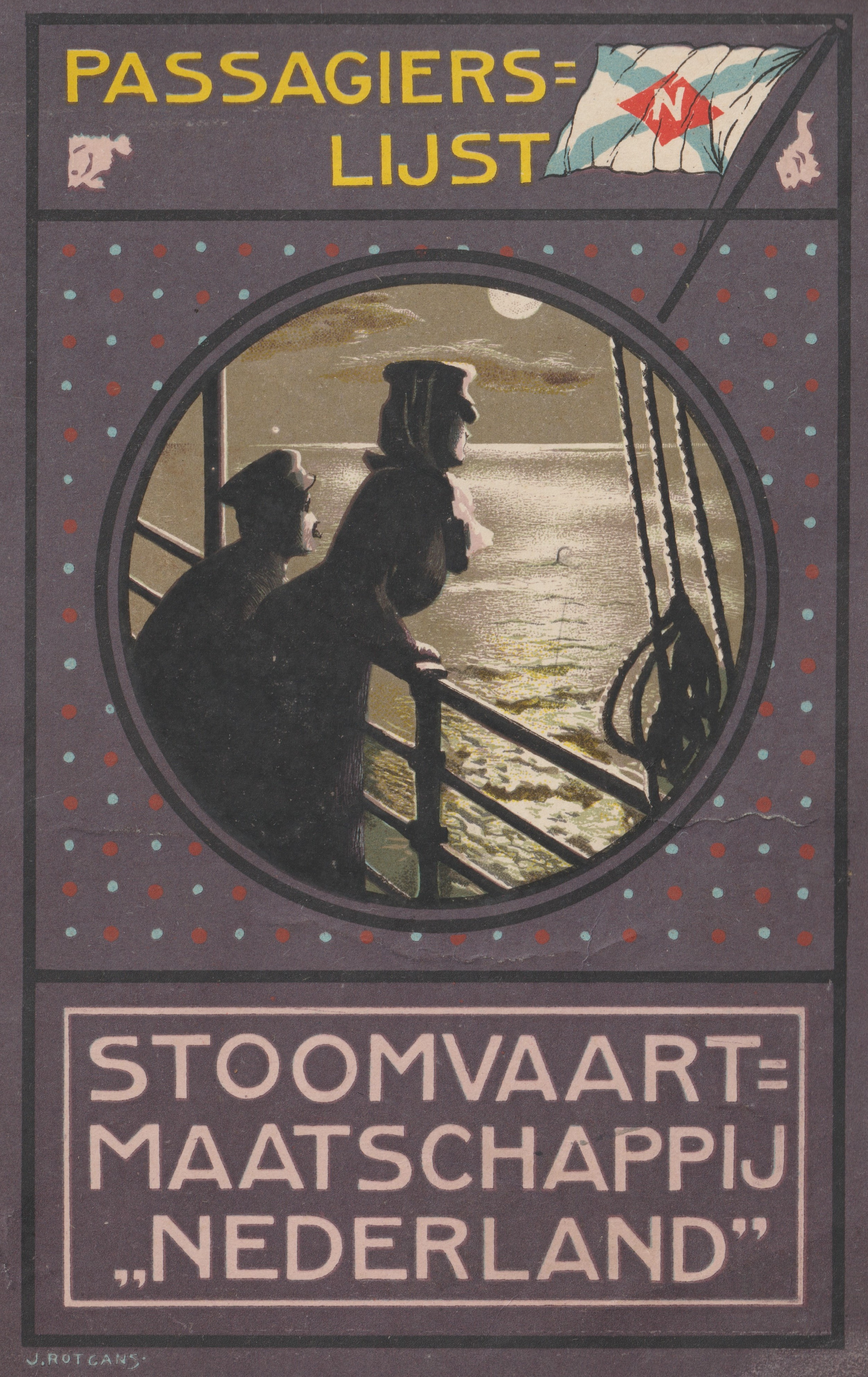 Passagierslijst van het S.S. Rembrandt. Bron: Hans Stoelinga, Onderdendam. 